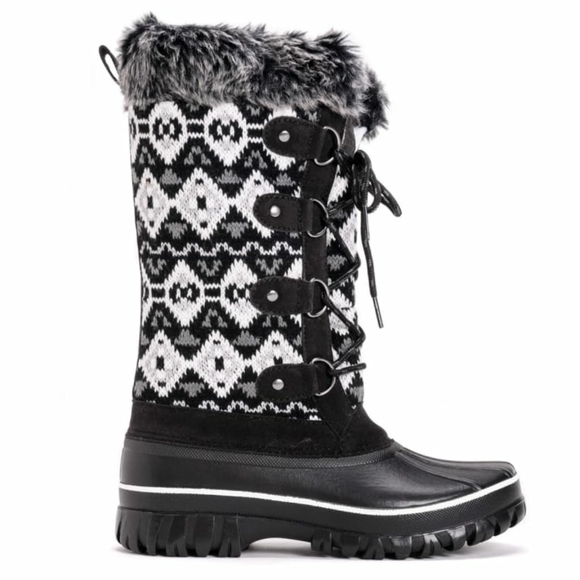 NWT MUK LUKS Alisha Tall Nordic Fur Trimmed Snow Boots - Picture 3 of 6